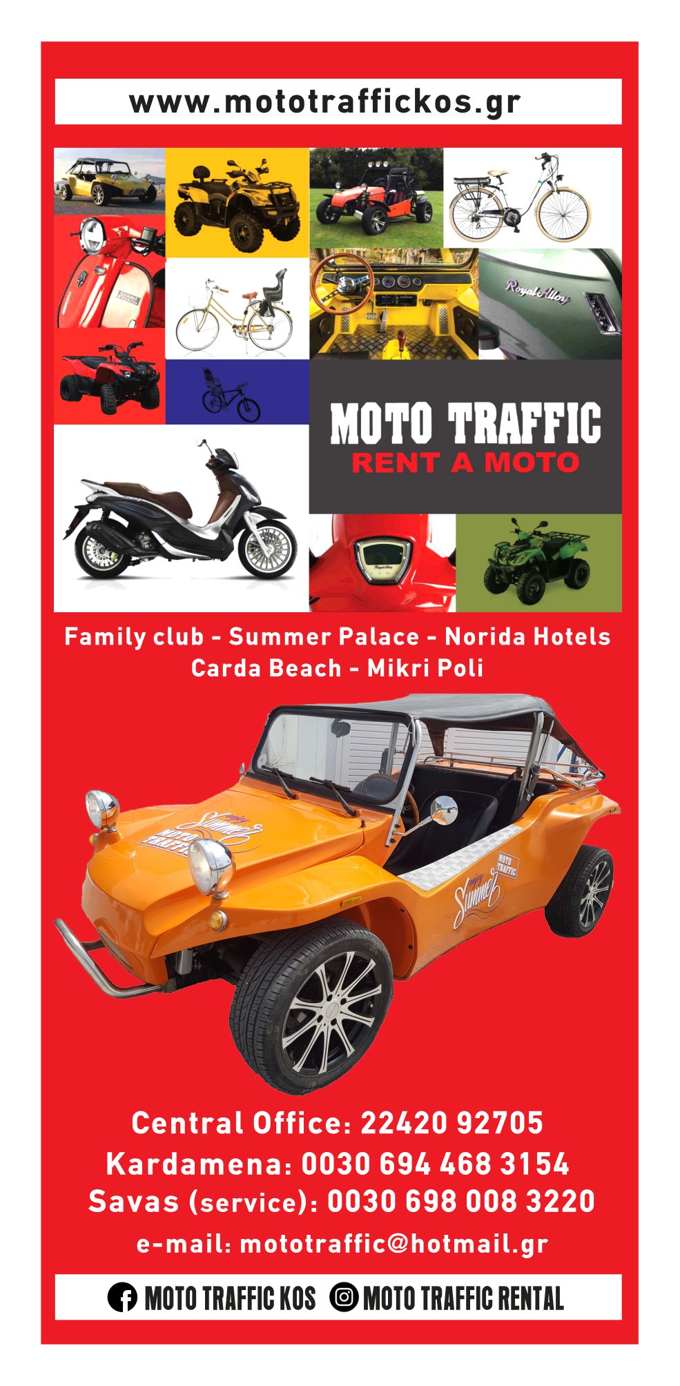 MotoTraffic has been offering a wide variety of quality services since 1989 in Kos Island, covering 
